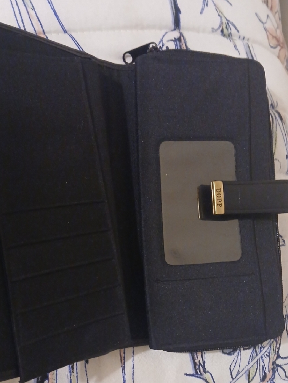 Dopp Black and Gold Travel Wallet - Picture 3 of 7